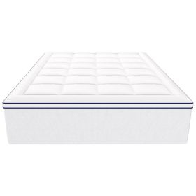 VEVOR Mattress Topper Premium Memory Foam Fiber Fill Queen Size 4 in Thickness
