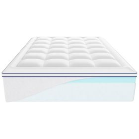 VEVOR Mattress Topper Premium Memory Foam Fiber Fill Queen Size 3 in Thickness