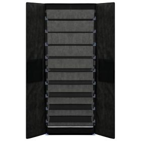 vidaXL Shoe Cabinet Black 23.6"x11.8"x65.4" Fabric (Option: as picture)
