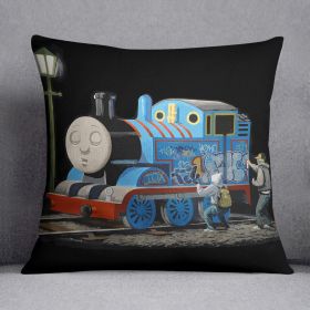 Banksy Thomas the Tank Engine Cushion (Insert: With Insert, size: 16" X 16")
