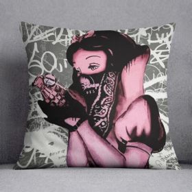 Banksy Snow White Grenade Cushion (Insert: With Insert, size: 16" X 16")