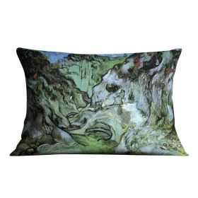 Les Peiroulets Ravine 2 by Van Gogh Cushion (Insert: Without Insert, size: 16" X 16")