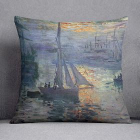 Sunrise at Sea by Monet Cushion (Insert: Without Insert, size: 14" X 14")