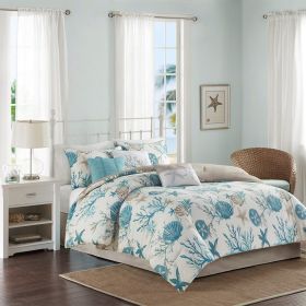 7 Piece Cotton Sateen Comforter Set (Color: as Pic)